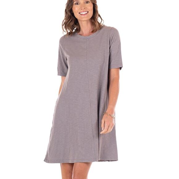 fresh produce Dresses & Skirts - Fresh Produce Lorna Gray 100% Cotton Slub T-Shirt Dress Size XS